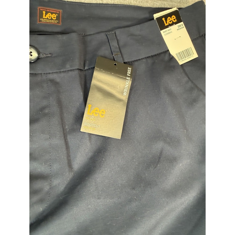Lee Plus Women's 20W M Rivet Navy Wrinkle Free Mid Rise Bootcut Pants NWT - Picture 5 of 10